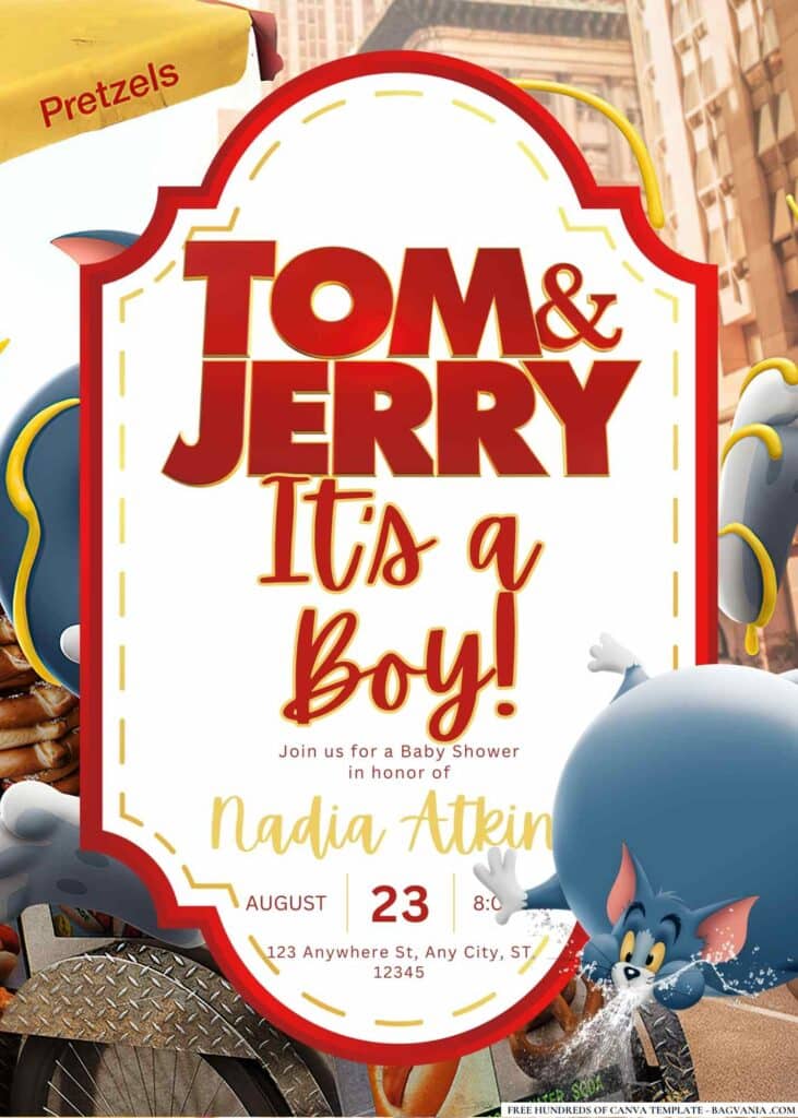 Tom & Jerry Baby Shower Invitation