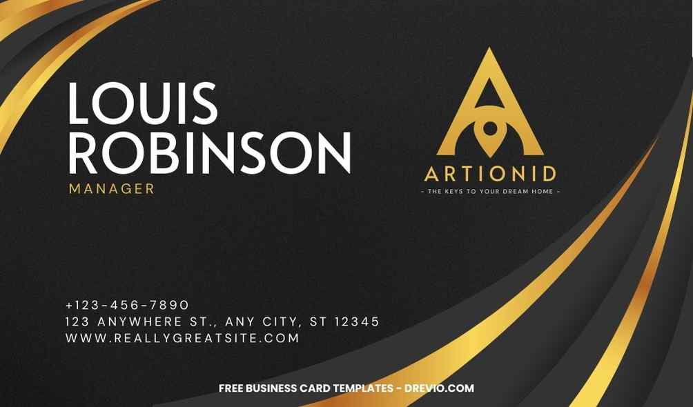FREE Editable Golden Elegance Opulent Business Card