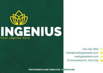 FREE Editable Green Business Card Design