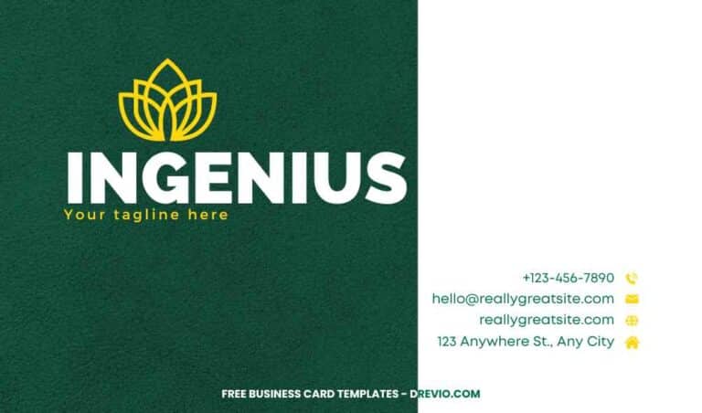 FREE Editable Green Business Card Design