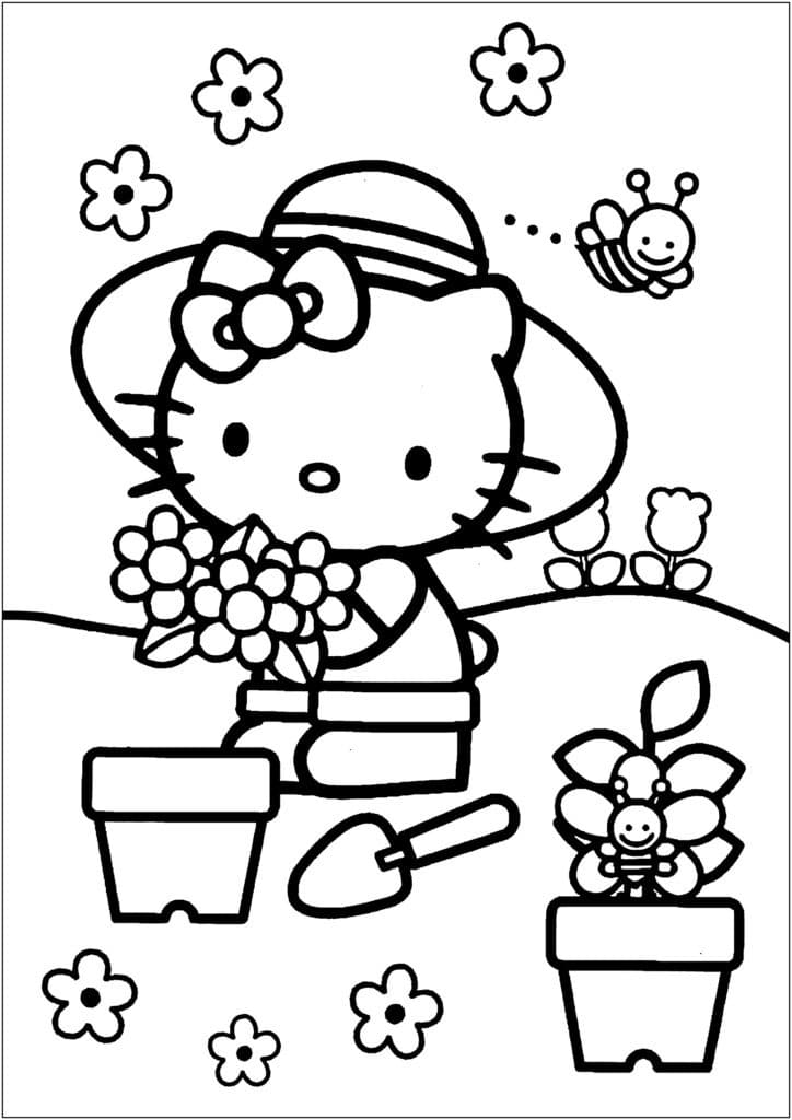 Hello Kitty Coloring Page 
