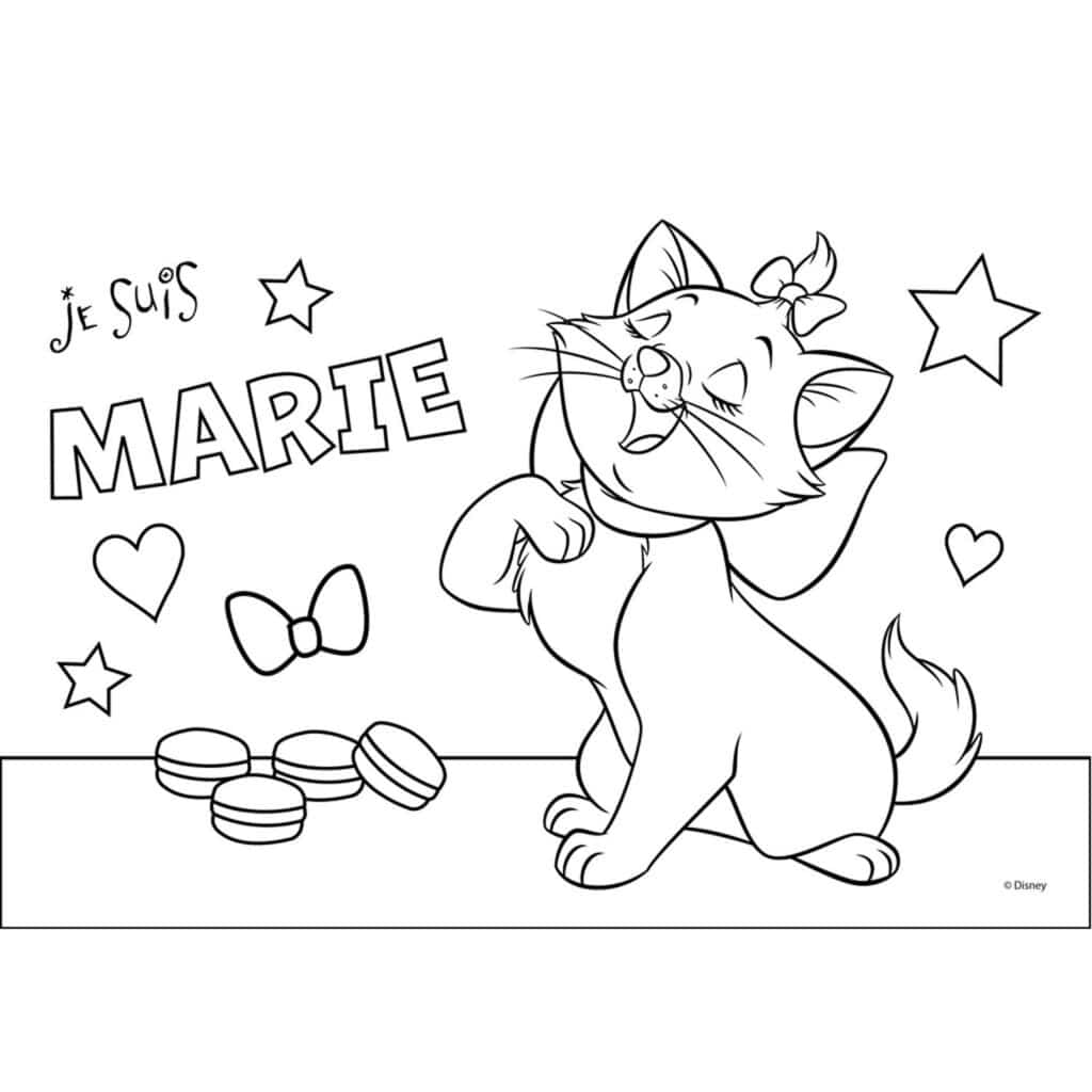 Marie the Cat Coloring Page