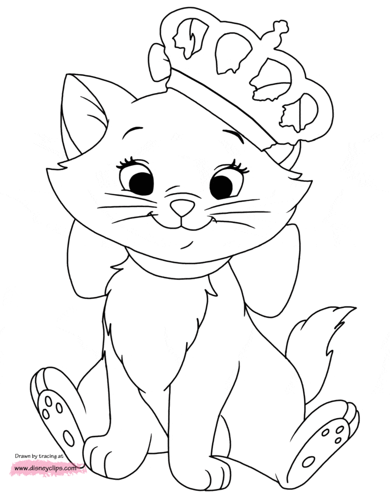 Marie the Cat Coloring Page