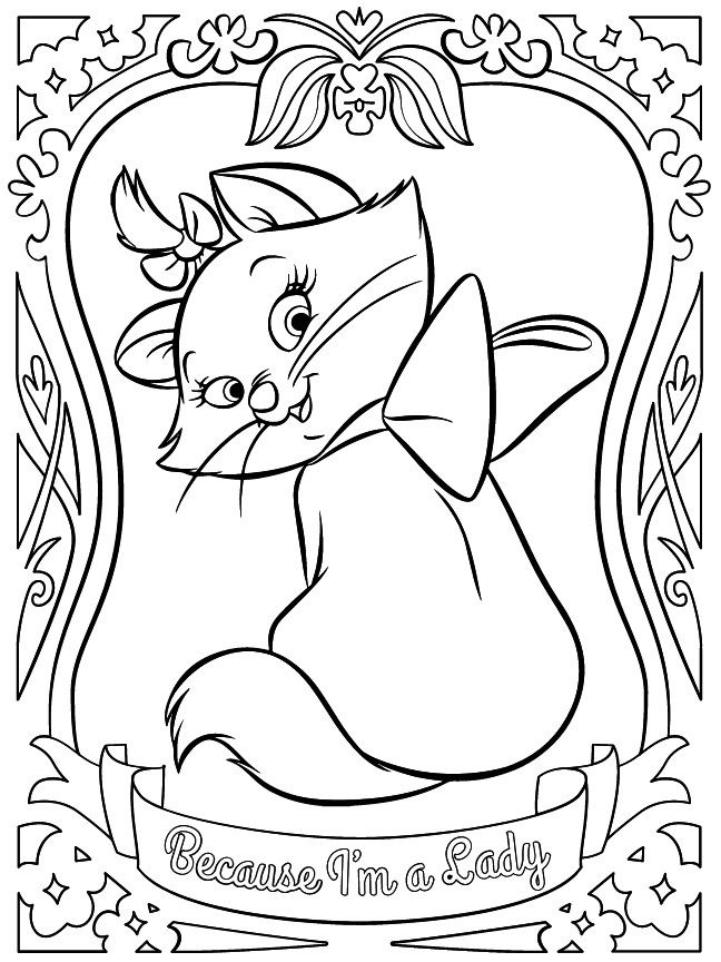 Marie the Cat Coloring Page