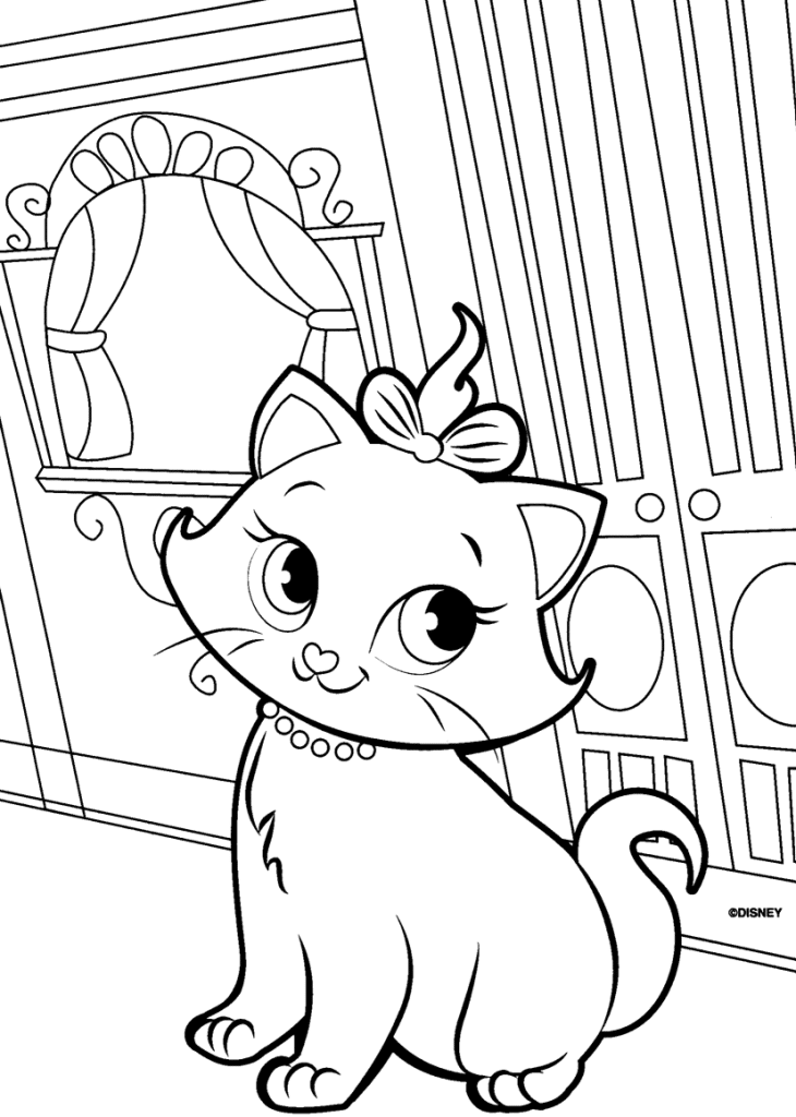 Marie the Cat Coloring Page