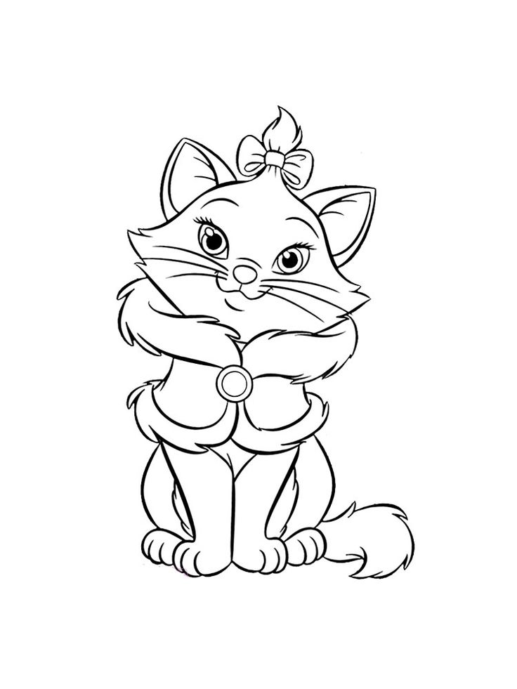 Marie the Cat Coloring Page