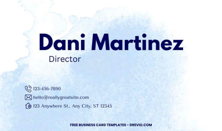 FREE Editable Minimalist Blue Business Card Template