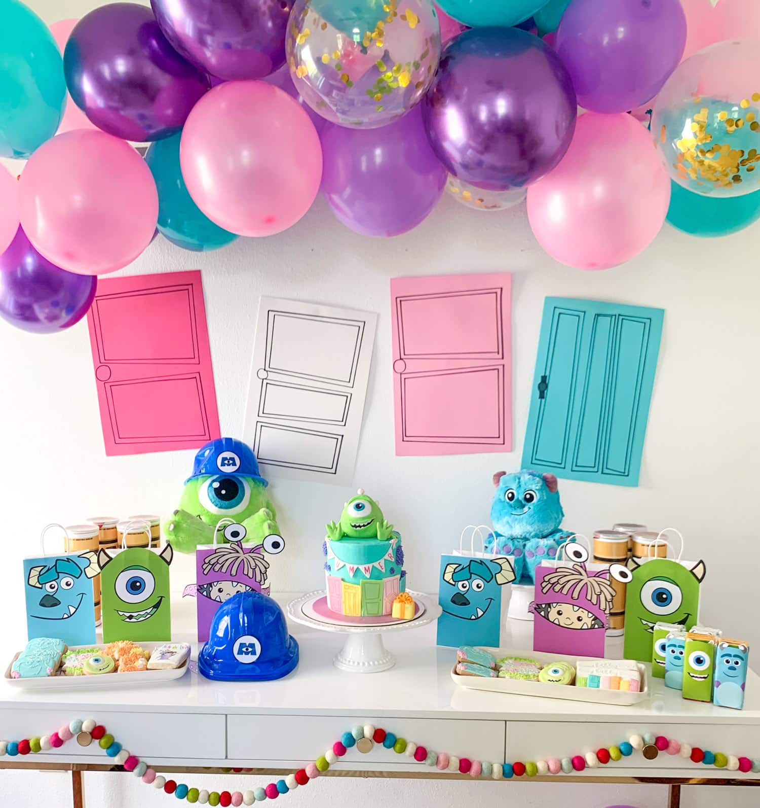 Monster Inc Birthday Dessert Table