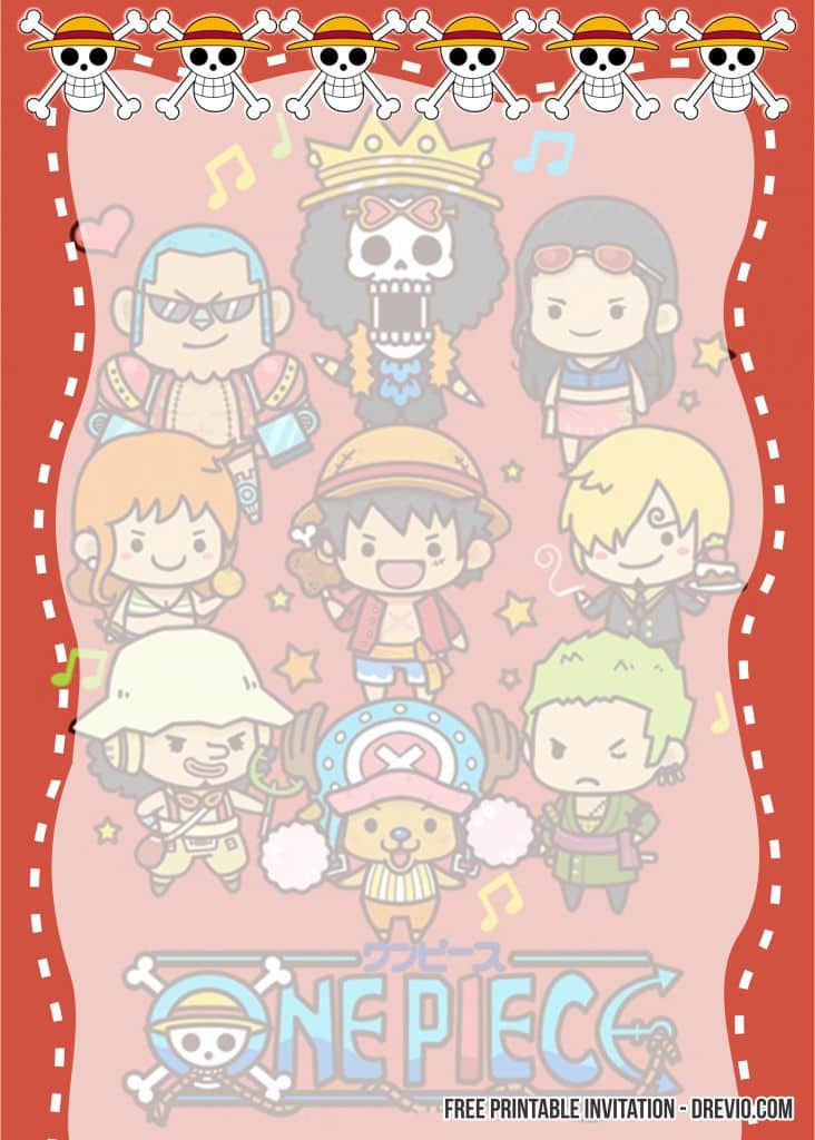 FREE Editable One Piece Birthday Invitation