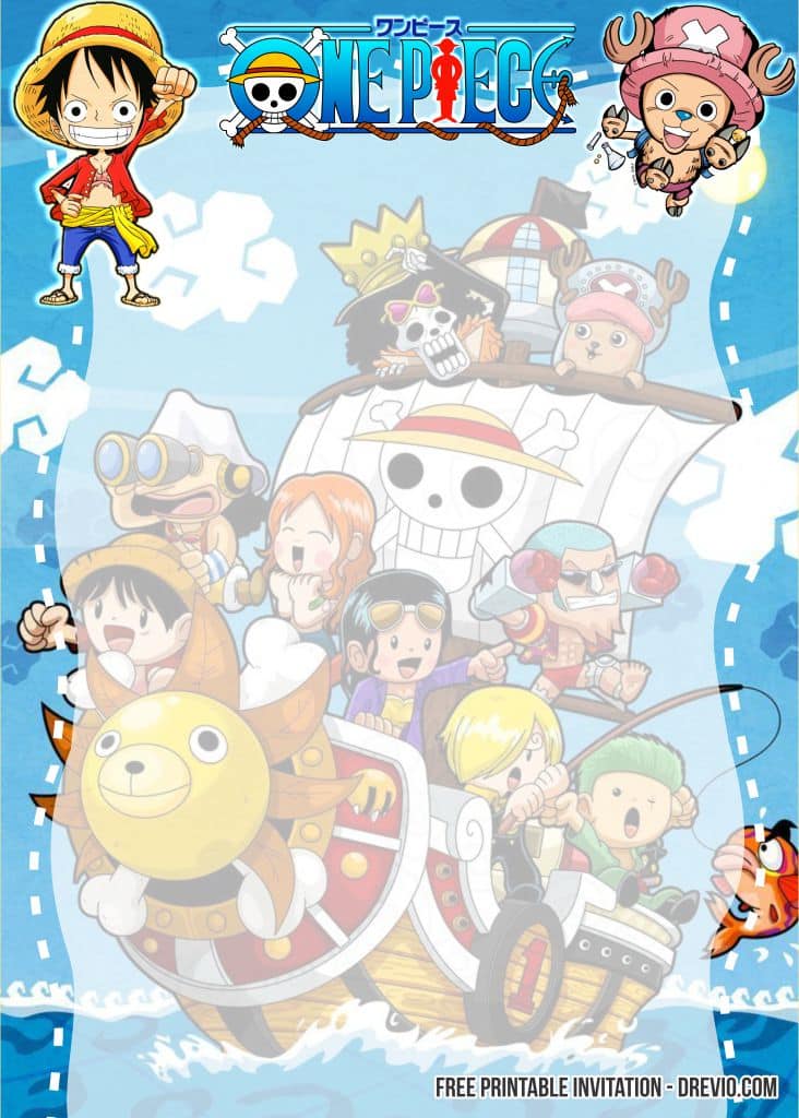 FREE Editable One Piece Birthday Invitation