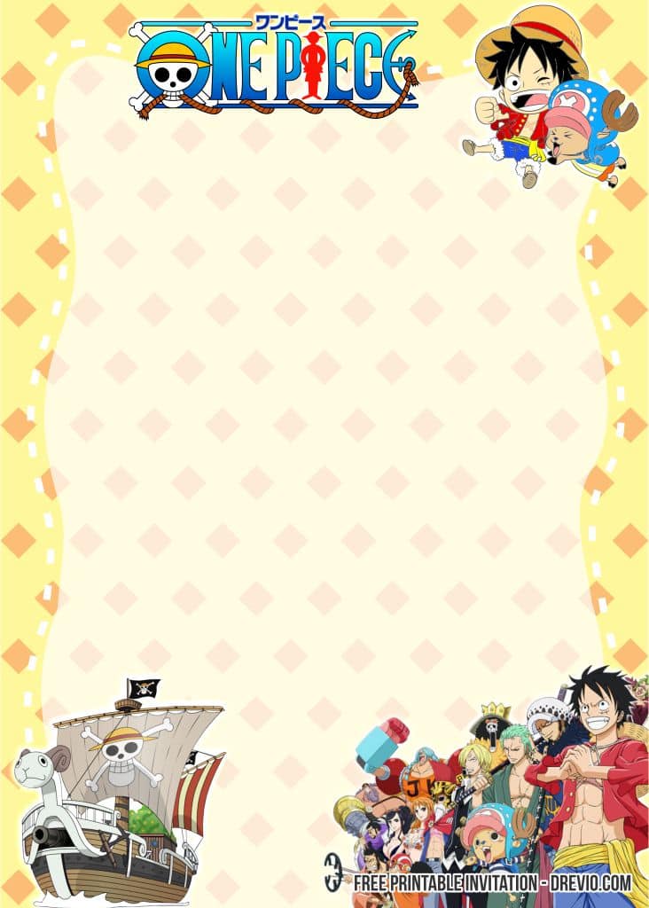 FREE Editable One Piece Birthday Invitation