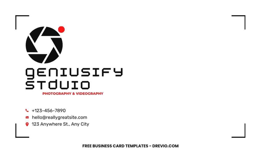 FREE Editable Photography Business Card