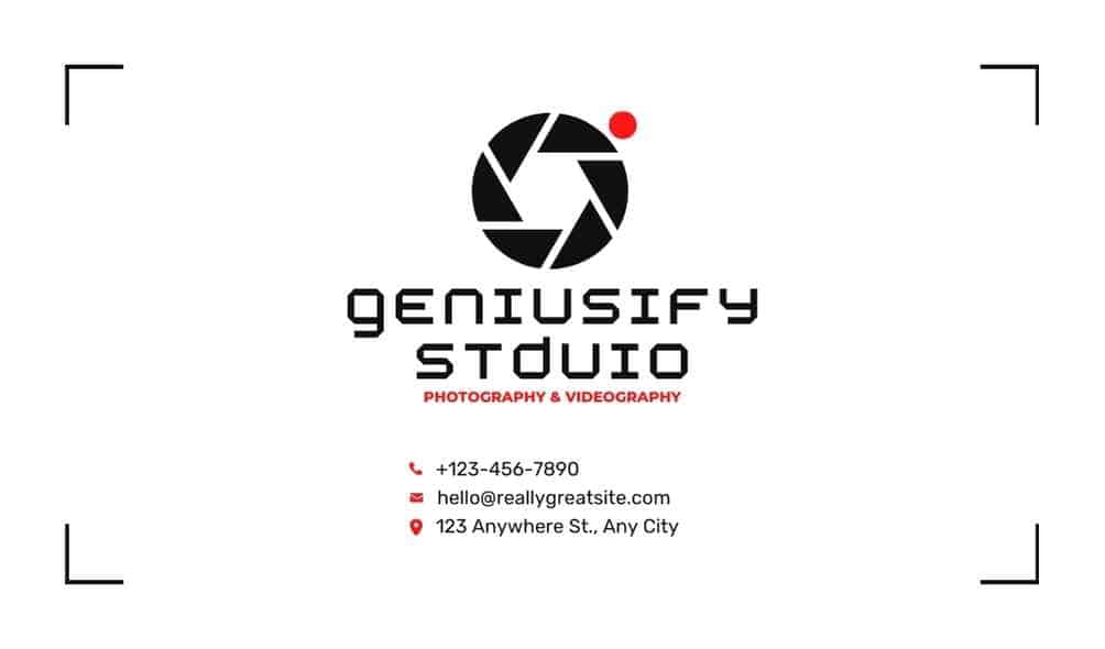 FREE Editable Photography Business Card