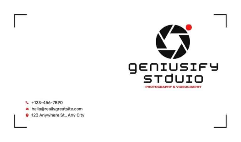 FREE Editable Photography Business Card