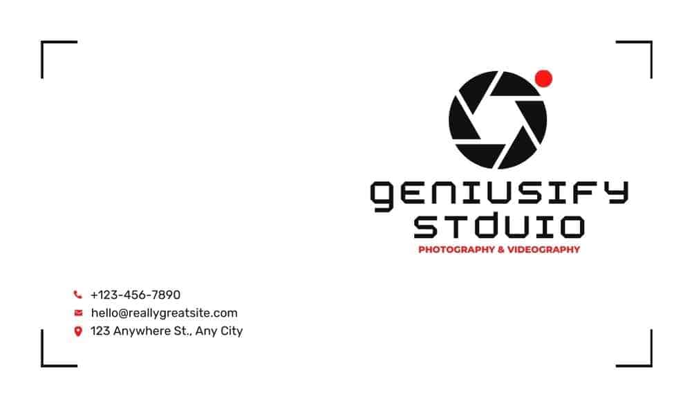 FREE Editable Photography Business Card