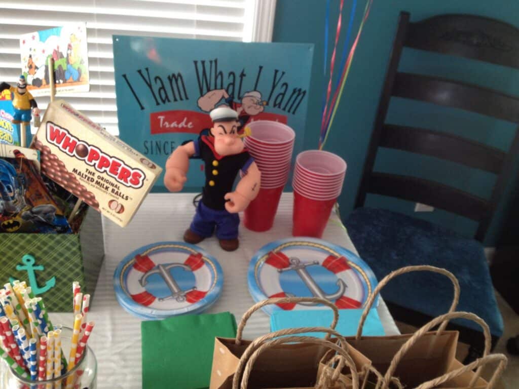 Popeye Birthday Table Setting