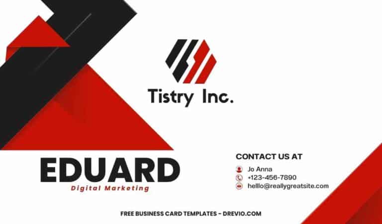 FREE Editable Red Triangle Corporate Business Card