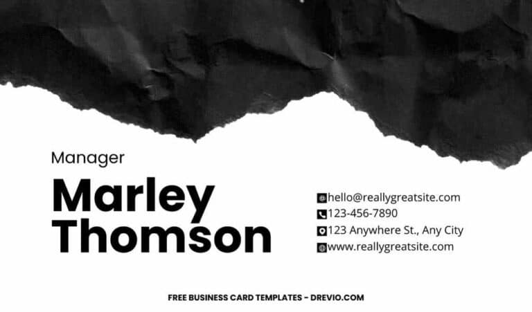 FREE Editable Simple Black and White Business Card