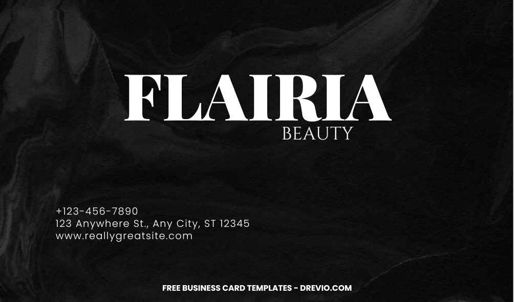 FREE Editable Simple Marble Business Card Template