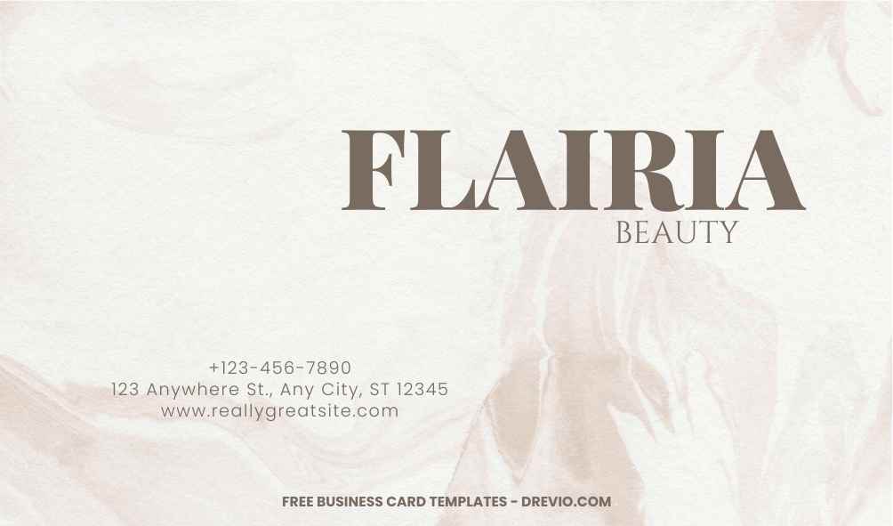 FREE Editable Simple Marble Business Card Template