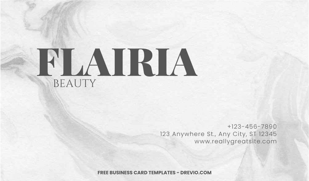 FREE Editable Simple Marble Business Card Template