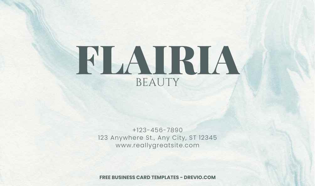 FREE Editable Simple Marble Business Card Template