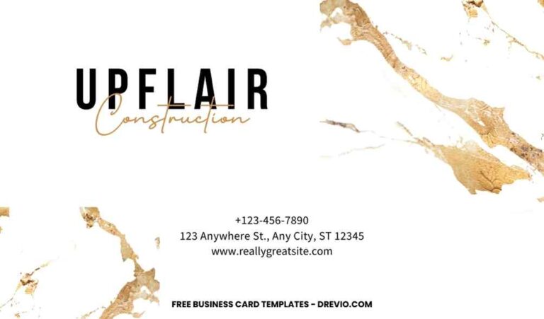 FREE Editable Sleek Marble Business Card Template