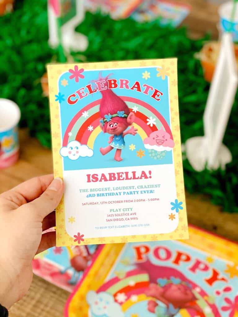 Trolls Birthday Invitations