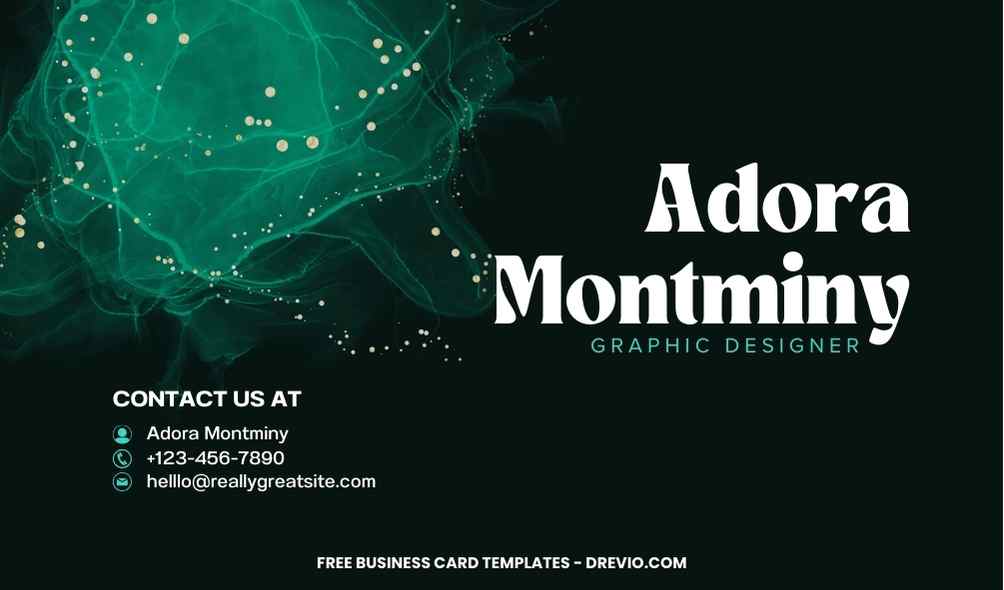 FREE Editable Turquoise ink Business Card Design