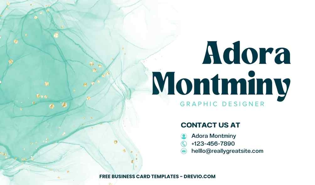 FREE Editable Turquoise ink Business Card Design