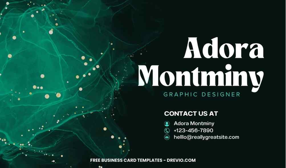 FREE Editable Turquoise ink Business Card Design