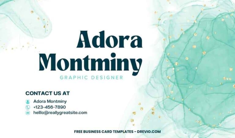 FREE Editable Turquoise ink Business Card Design