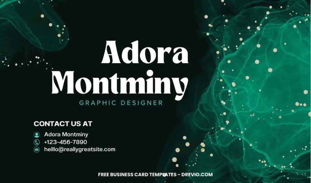 FREE Editable Turquoise ink Business Card Design