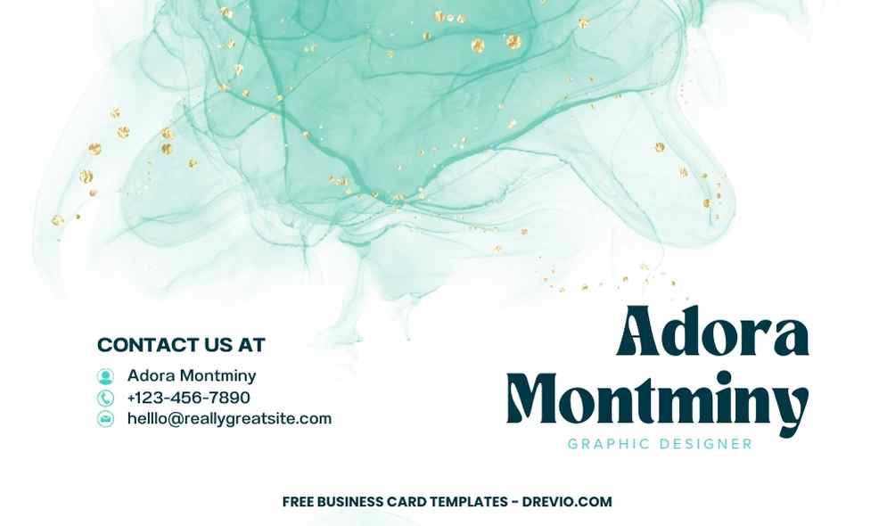 FREE Editable Turquoise ink Business Card Design
