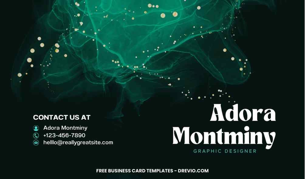 FREE Editable Turquoise ink Business Card Design