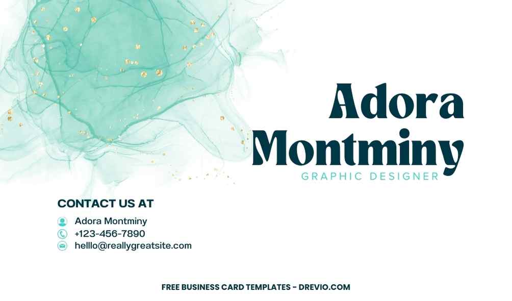 FREE Editable Turquoise ink Business Card Design