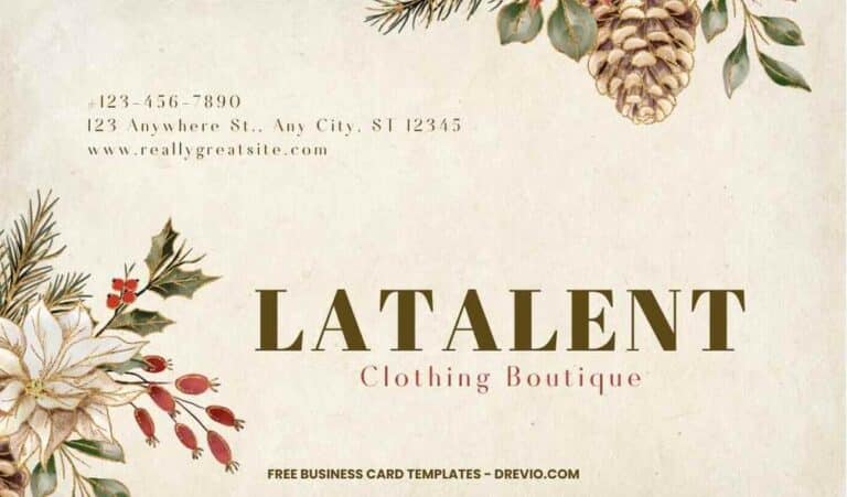 FREE Editable Vintage Floral Business Card