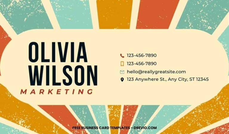 FREE Editable Vintage Retro Striped Business Card