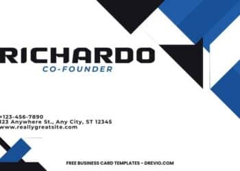 FREE Editable White Black And Blue Business Card