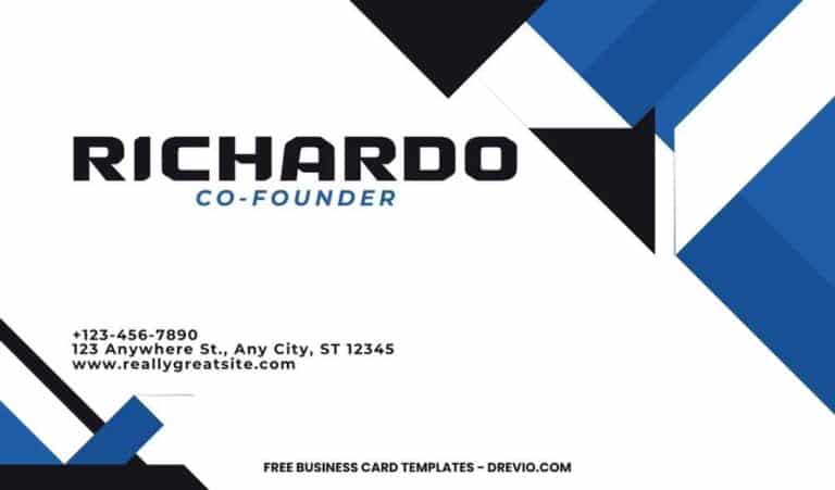 FREE Editable White Black And Blue Business Card