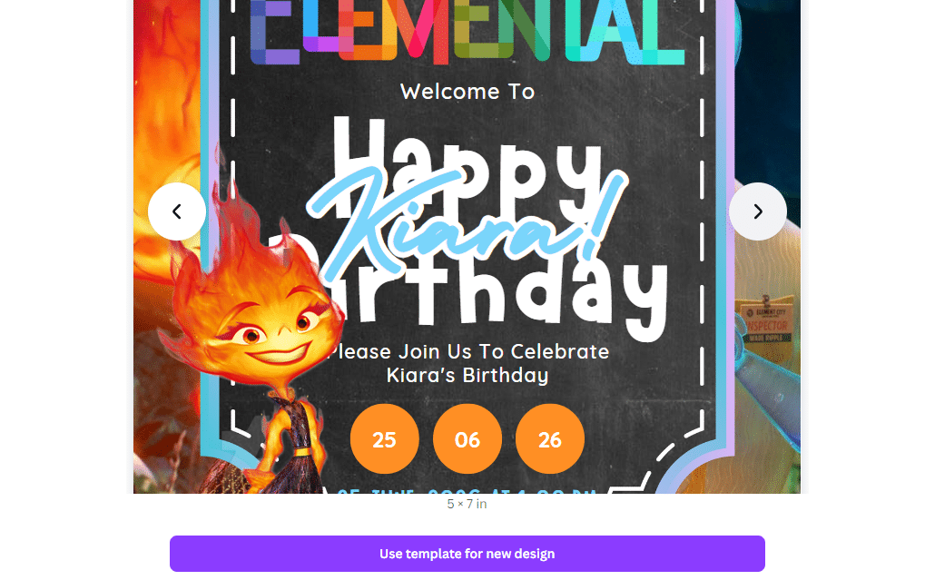 how to edit elemental birthday invitation