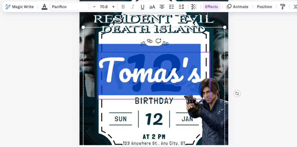 how to edit resident evil birthday invitations