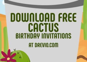 FREE Editable Cactus Birthday Invitation