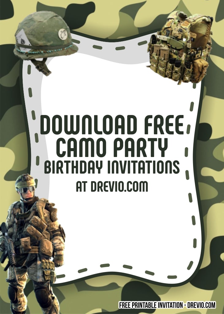 Camo Birthday Invitation