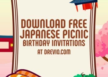 FREE Editable Japanese Picnic Birthday Invitation