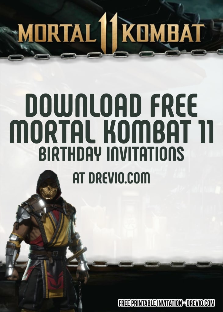 FREE Editable Mortal Kombat Birthday Invitations