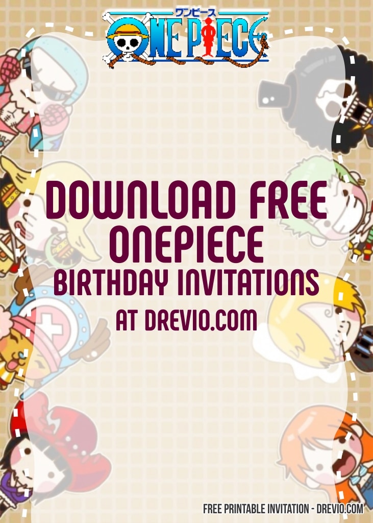 FREE Editable One Piece Birthday Invitation