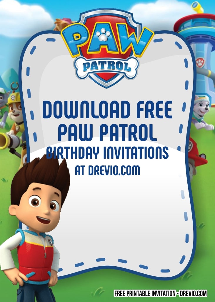 FREE Editable Paw Patrol Birthday Invitation