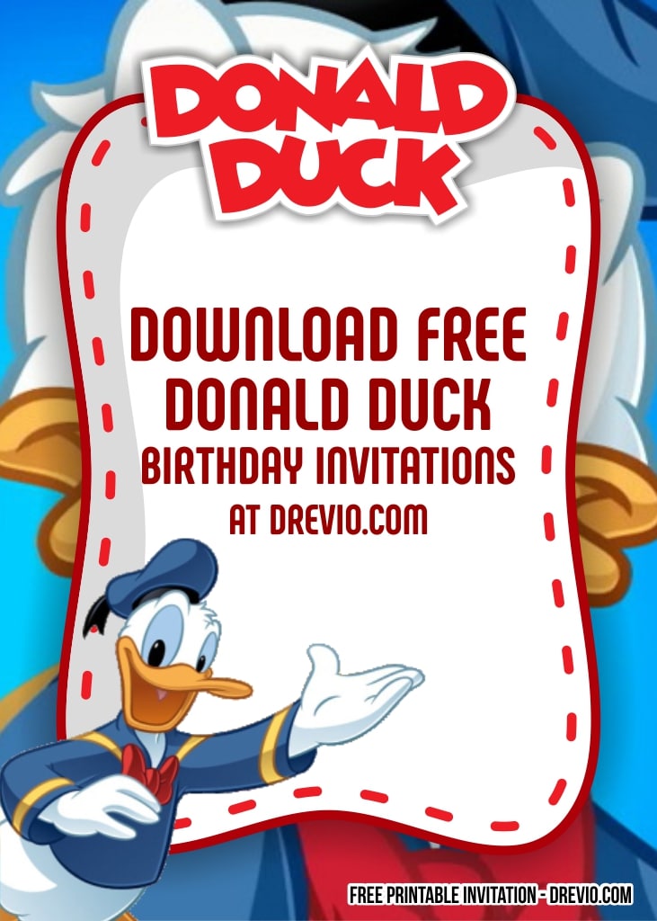 Donald Duck Birthday Invitation