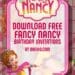 Fancy Nancy Birthday Invitations